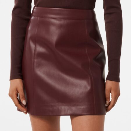 Eleni Petite Vegan Leather Mini Skirt