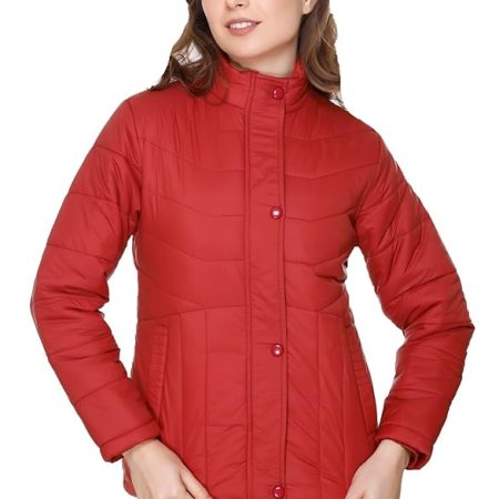 RARE TIMES Women’s Stylish Solid Full Sleeves Jacket | Winter Wear Quilted Jacket for Travelling | Regulaer Fit Puffer Jacket For Women