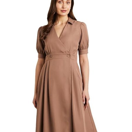 Women's Desk-to-Dinner' Fit & Flare Wrap Dress