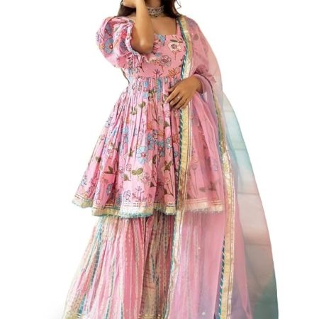 Women Kurta Sharara with Dupatta Set for Women for Wedding