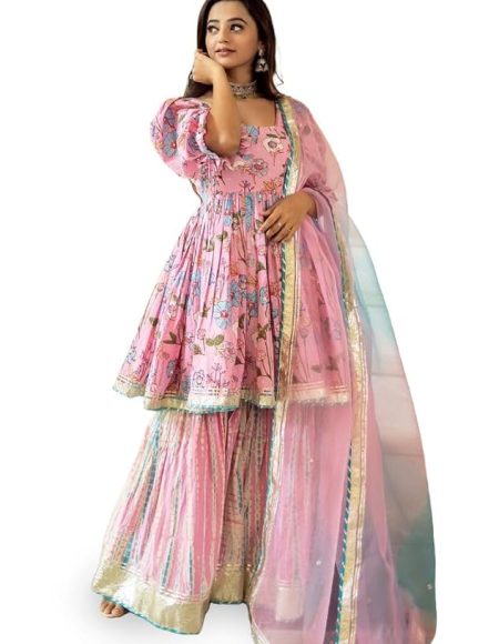 Women Kurta Sharara with Dupatta Set for Women for Wedding
